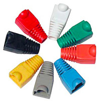 BOOT-RJ45-WH - Ізолюючий хвостовик на роз'єм RJ-45, 5 кат., колір - білий, на кабель діам. до 6.0 мм