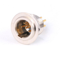 92M-503(5P) gold - Разъем miniXLR 5-контактный, панельный круглый (мет. гайка), штекер