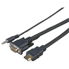 CABHDMIVGAMJ1 - Комбинированный кабель HDMI+VGA+звук, штекер HDMI (тип A)+ штекер VGA + Jack 3.5 stereo