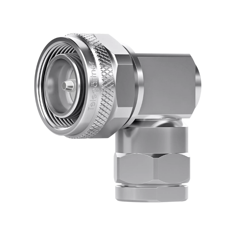 J01440A0035 - Кабельный угловой разъем 4.3-10 · 50 Ом штекер, муфта /ц. контакт- пайка, IP67