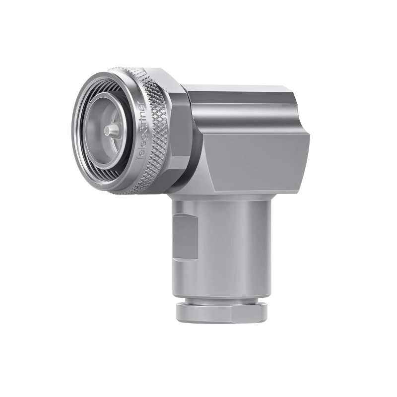 J01440A0034 - Кабельный угловой разъем 4.3-10 · 50 Ом штекер, муфта /закрутка, для кабелей с цельной жилой