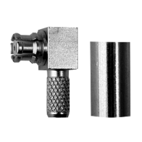 J01391A0021 - Роз'єм SMP кабельний, кутовий, гніздо, ц. контакт паяння, екран обтиск, 50 Ом