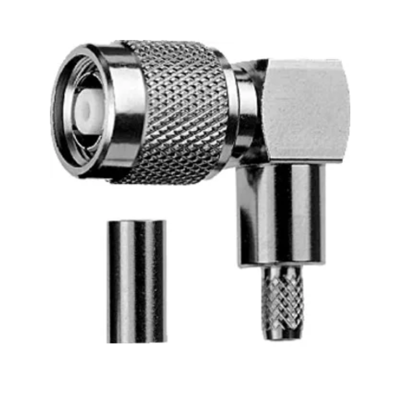 J01010R0002 - Разъём R-TNC (корпус-штекер, ц.контакт-гнездо) кабельный, угловой, обжим, 50 Ом