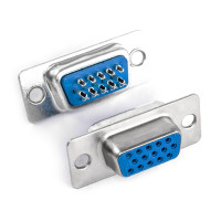 DBH-15F - Разъем D-SUB, гнездо, 15-контактный, трехрядный, под пайку, высокой плотности