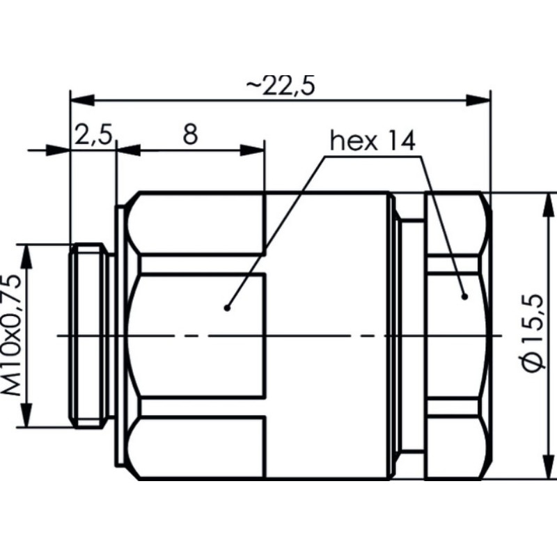 H01011A0055 - Модуль для комбинированного разъема любого типа, муфта /закрутка