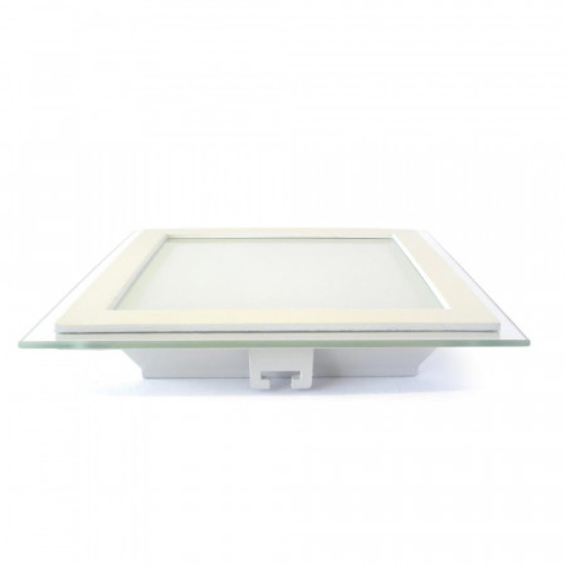 458/1 - Світильник світлодіодний квадратний стельовий врізний Glass Rim, білий, 4000K, 480 lm