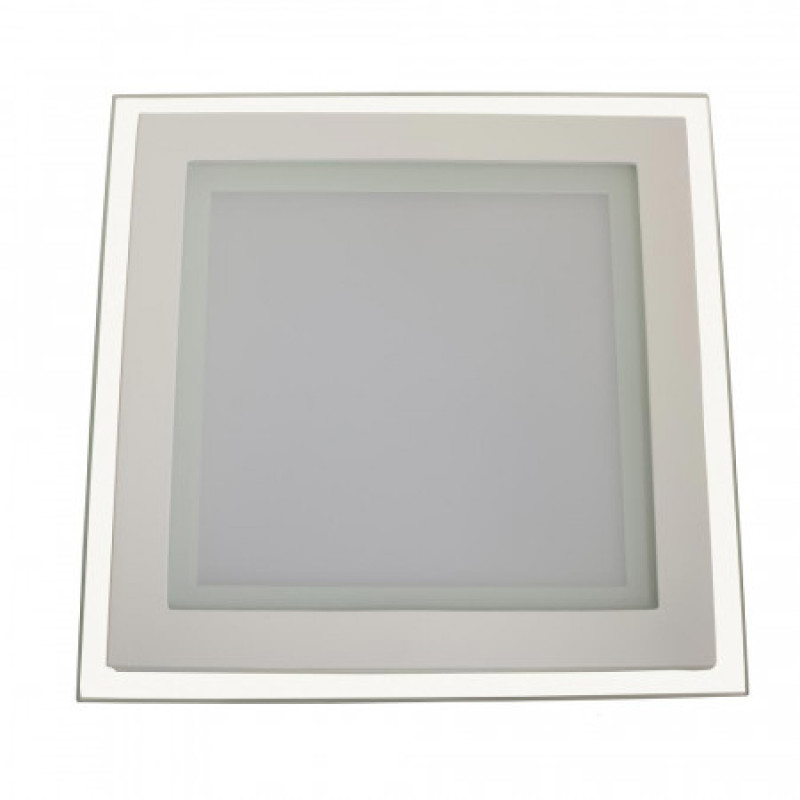 458/1 - Світильник світлодіодний квадратний стельовий врізний Glass Rim, білий, 4000K, 480 lm