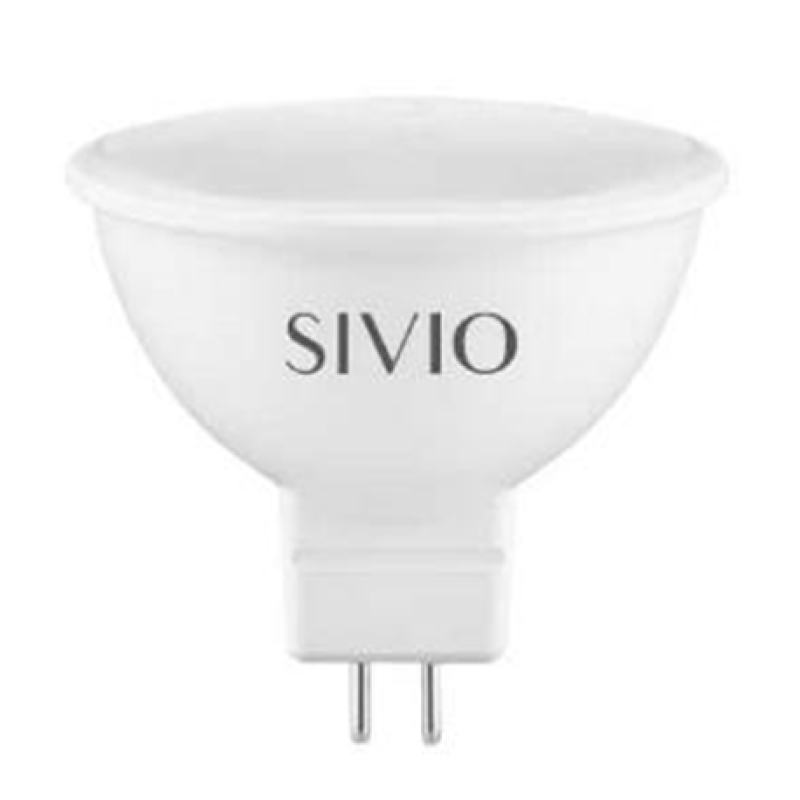 SIV-GU5.3-MR16-5W-4100K - LED лампа GU5.3(MR16), 5W, 12V, 49x47 мм, белый нейтральный, Sivio
