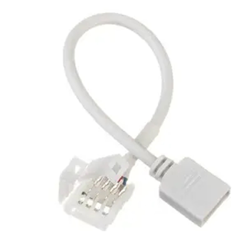 №10 З'єднувач РГБ, 10 мм, зажим - штекер, Led Technologies (КНР)