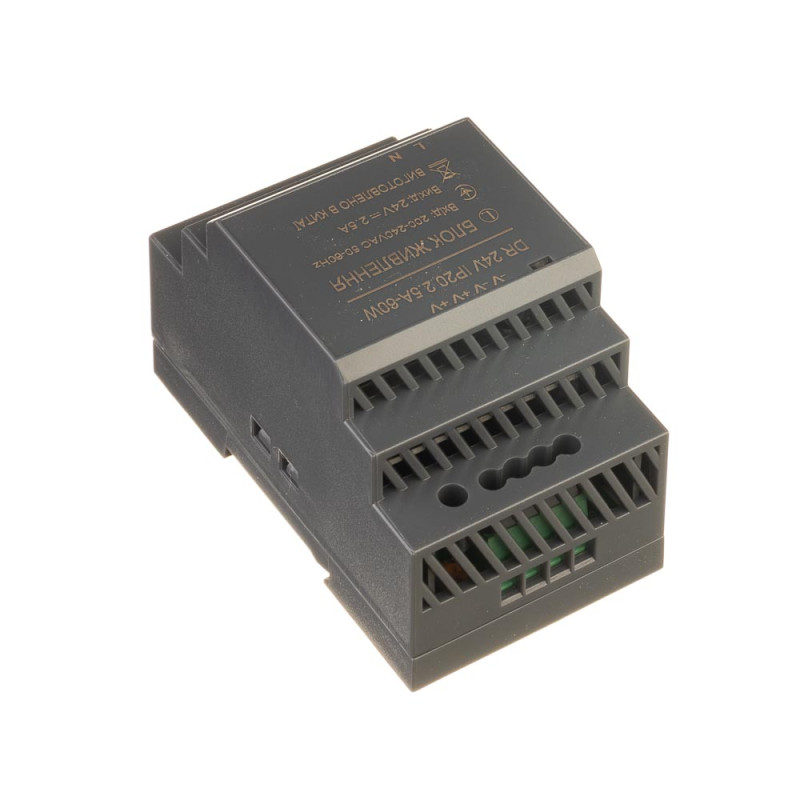 PS-DIN24V-2.5А-60W DR IP20 - Блок живлення на DIN-рейку 24V-2.5А-60W DR IP20, Led Technologies