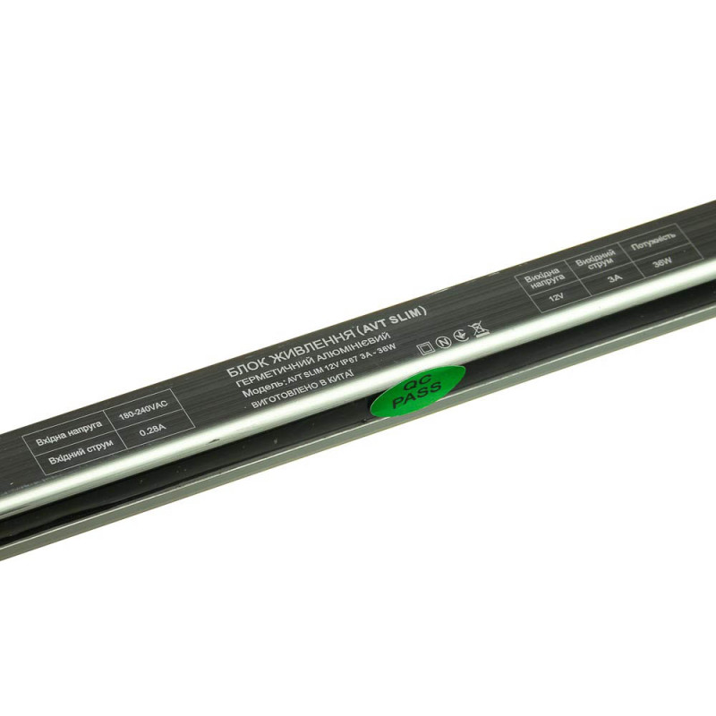 Блок живлення  AVT SLIM 12V IP67 3А - 36W, AVT(КНР)