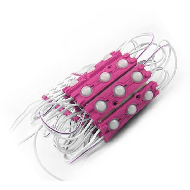 # 94/7 MTK-5730-3Led-P-1,5W - LED модуль SMD5730 66x17x8,5 с линзой 10*10, 12V, 1.5W, IP65