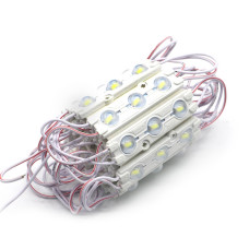 # 94/2 MTK-5730-3Led-WW-1,5W - LED модуль SMD5730 66x17x8,5 с линзой 10*10, 12V, 1.5W, IP65