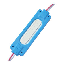 # 095/3 МТК-COB-1Led-B-2W - LED модуль COB 70x19x5 с линзой 35*8, 12V, 2W, IP65, цвет - синий