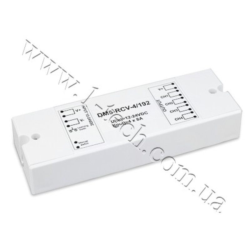 DM5-RCV-4-192 - Диммер 5-и зонный, 12-24В, 4 канала х8А, до 5ти зон, 160х45х28мм, FTC (КНР)