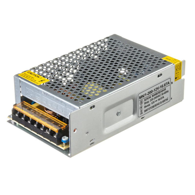 PSС12VDC-16,66А-200W MN IP20 - Блок питания Compact 90-264VАС > 12VDC-16,66А, 200Вт, вес 0.95кг