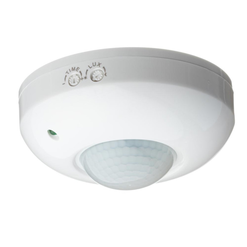 #03/1 - Датчик руху стельовий накладний білий IR 360° IP20, макс.1200 Вт, 10-2000 lux