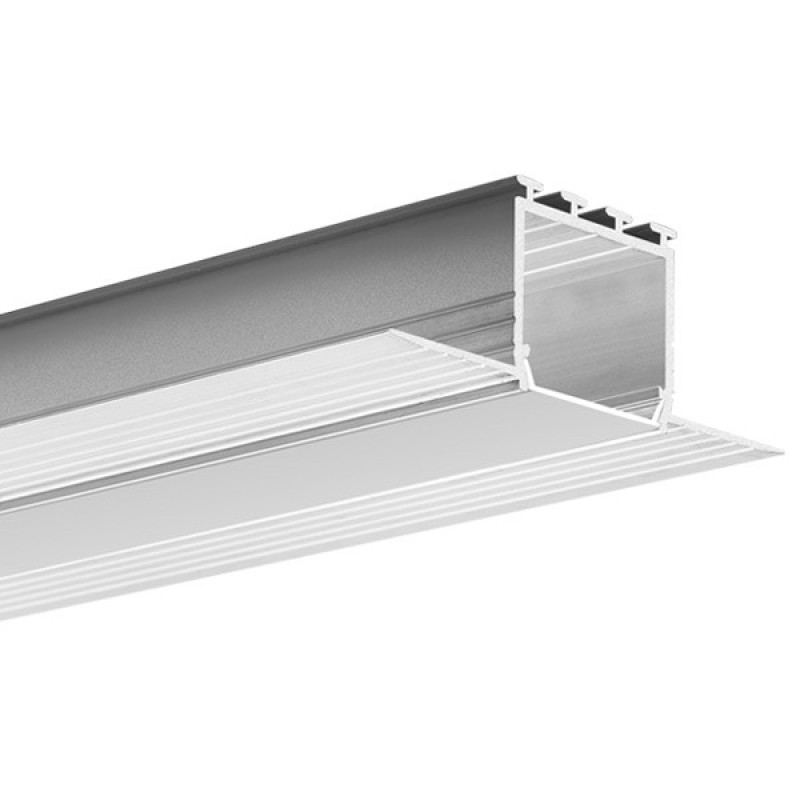 LED-профиль врезной KOZEL, не анодированный алюминий, длина 2 метра, рассеиватель отдельно