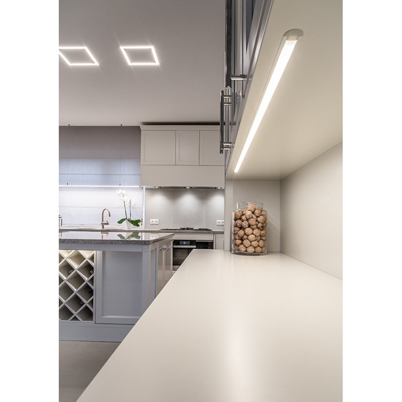 LED-профіль врізний PDS-4-K, анодований алюміній, довжина 2 метри, розсіювач окремо. Klus