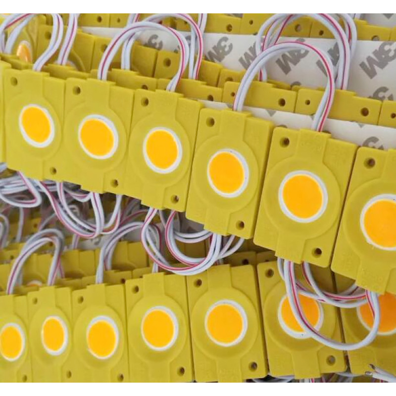 # 097/6 МТК-СОВ-Round-1Led-Y-2,4W - LED модуль COB 46x30x5 с линзой 16*16, 12V, 2.4W, IP65