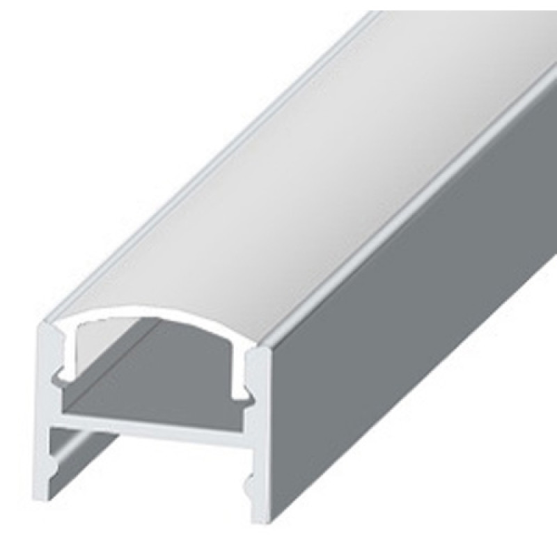ЛПС-12 - LED-профиль для лент П-образный под клипсы, вн.ширина 12,3 мм, размеры 12*16*2000 мм