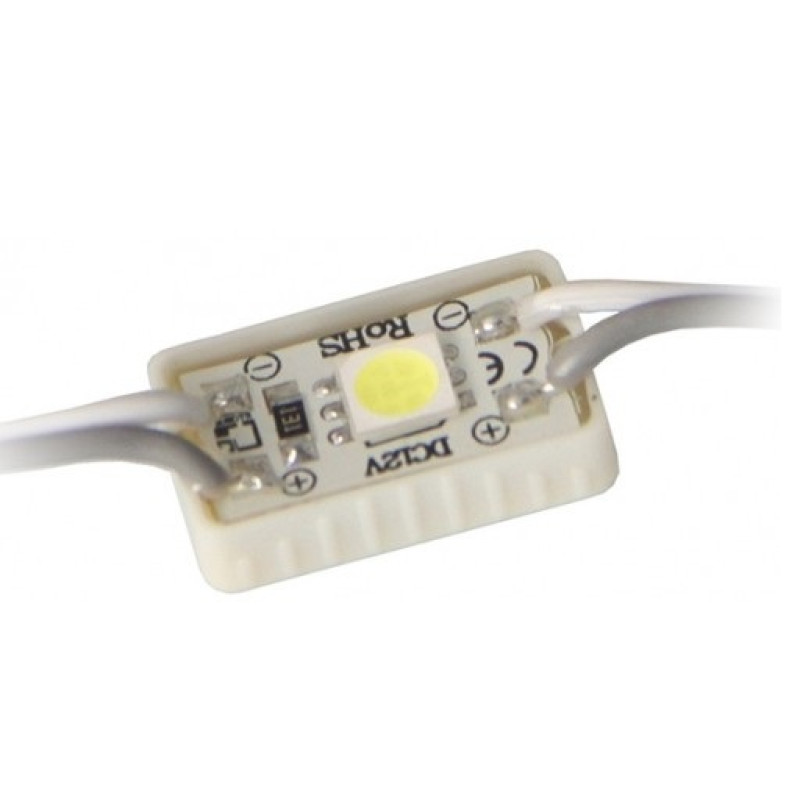 M101AA-W - Светодиодный модуль (1 диод SMD 5050) 25.8x11.6x4.5 мм, 12 В, 0.24 Вт, IP65