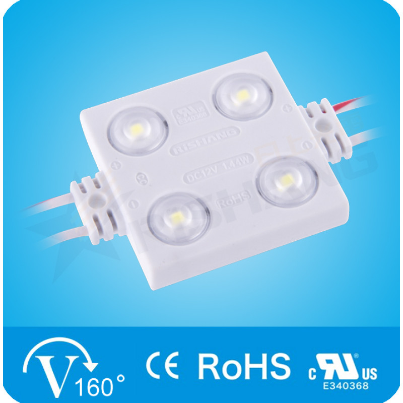 M902TB - Светодиодный модуль (2 диода SMD 2835 с линзой) 45x13x9.2 мм, 12 В, 0.72 Вт