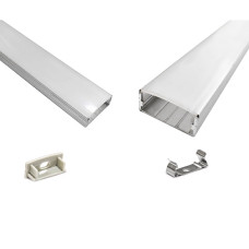 ПФ-25 – Профиль накладной 2м, шир. 23 мм, комплект с полуматовым рассеивателем