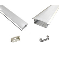 ПФ-26 – профиль врезной полуматовый 2м, шир. 23,5мм, комплект: 2 шт. заглушки с отверстием