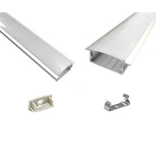 ПФ-26 - Профіль врізний напівматовий 2м, шир. 23,5мм, комплект: 2 шт. заглушки з отвором