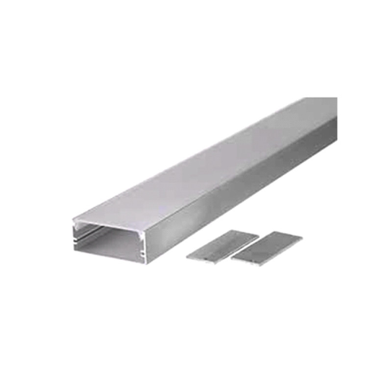 ПФ-27 - Профиль широкий накладной полуматовый 50*20mm*2м  (рассеиватель + заглушки)