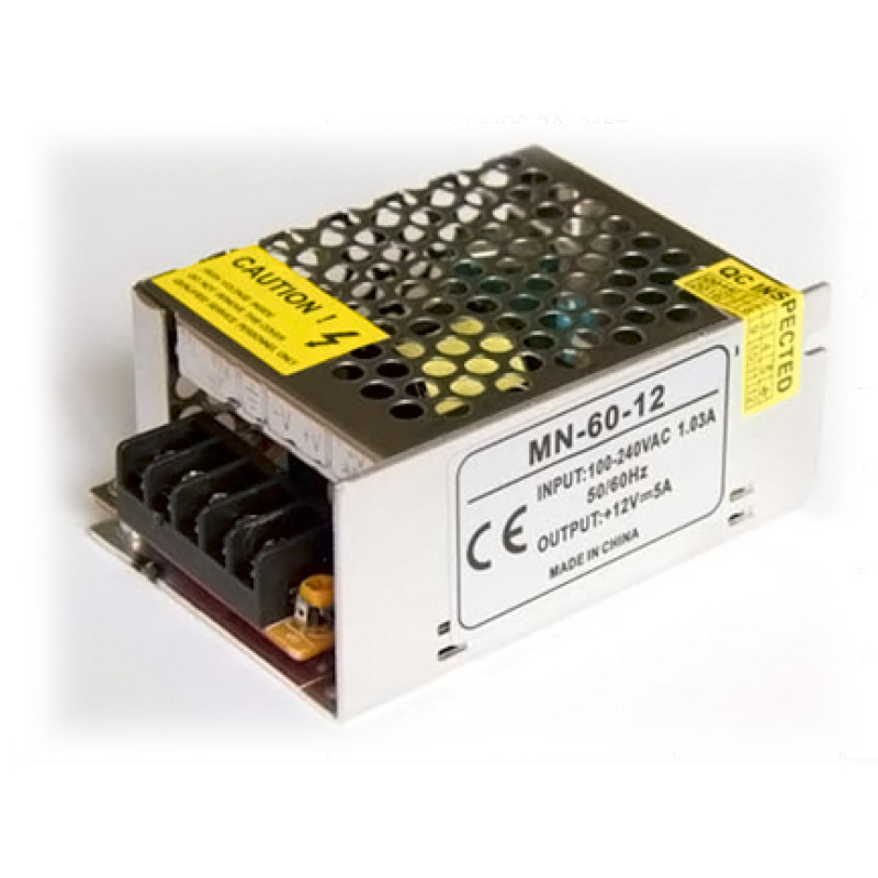 PSС12VDC-5A-60W - Блок живлення Compact 85-264 VАС> 12VDC-5A, 60Вт, 85 * 58 * 37, вага 0.65 кг