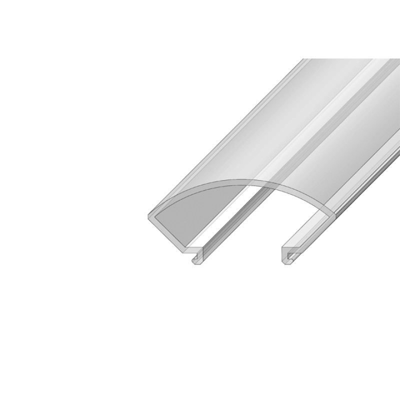 Рассеиватель матовый РСК полукруглый для угловых LED профилей серии ЛС, размеры 14,4*31,8*2000 мм