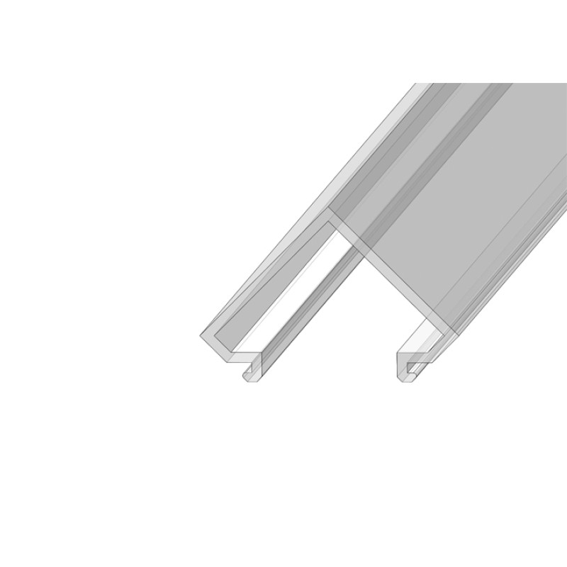 РСУ - Розсіювач матовий РСУ кутовий для кутових LED профілів серії ЛС, розміри 17,3 * 25,5*2000 мм