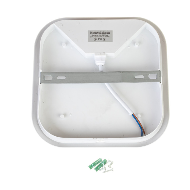 121/1 (SQUARE) - Квадратний накладний LED світильник ЖКГ 1500Lm, 185-265V, 15W, матовий розсіювач