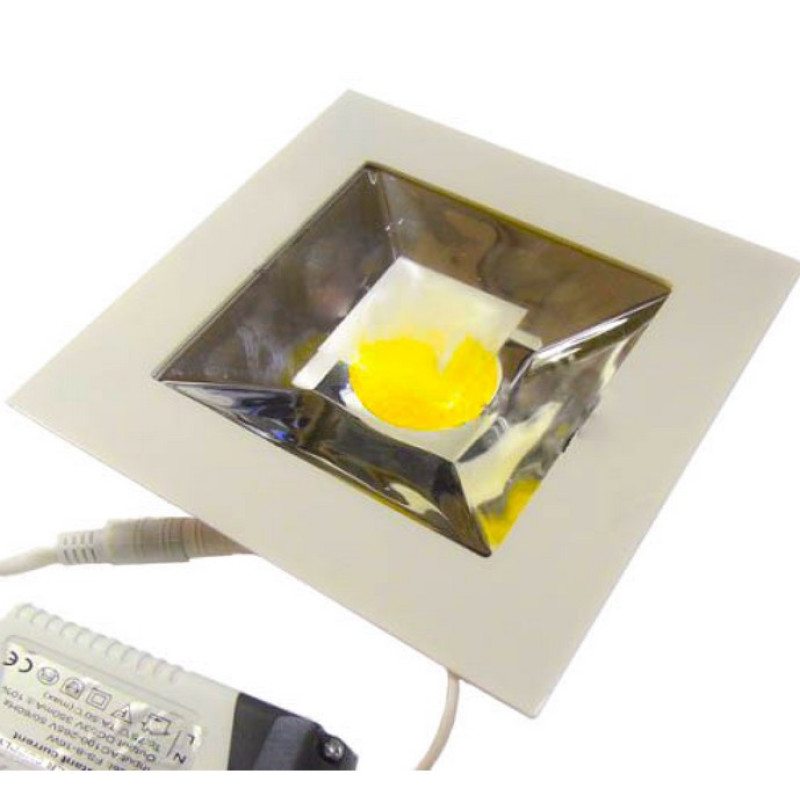 454/2 - Светильник светодиодный квадратный потолочный врезной Down Light COB, белый, 3000K