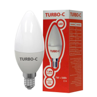 Лампа LED C37 7Вт Е14 4200K TURBO-C