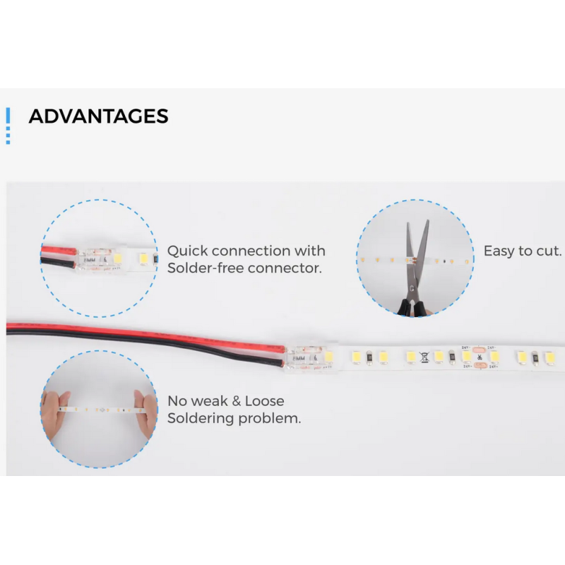 DJ120-24V-8mm-WW - LED стрічка SMD2835, 120 д/м, 9.6W, 920 lm, 3000K, 24V, IP20, Colors (КНР)