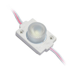 #98 МТК-3030-1Led-W-1,5W - LED модуль SMD3030 48x31x19 с линзой 20*20*10, 12V, 1.5W, IP65