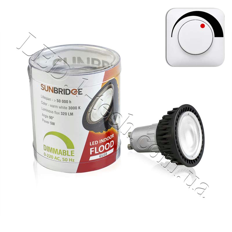 SUNBRIDGE GU10-5W-HSD Dimmable (warm white) - Лампа светодиодная HSD диммируемая, цоколь GU10