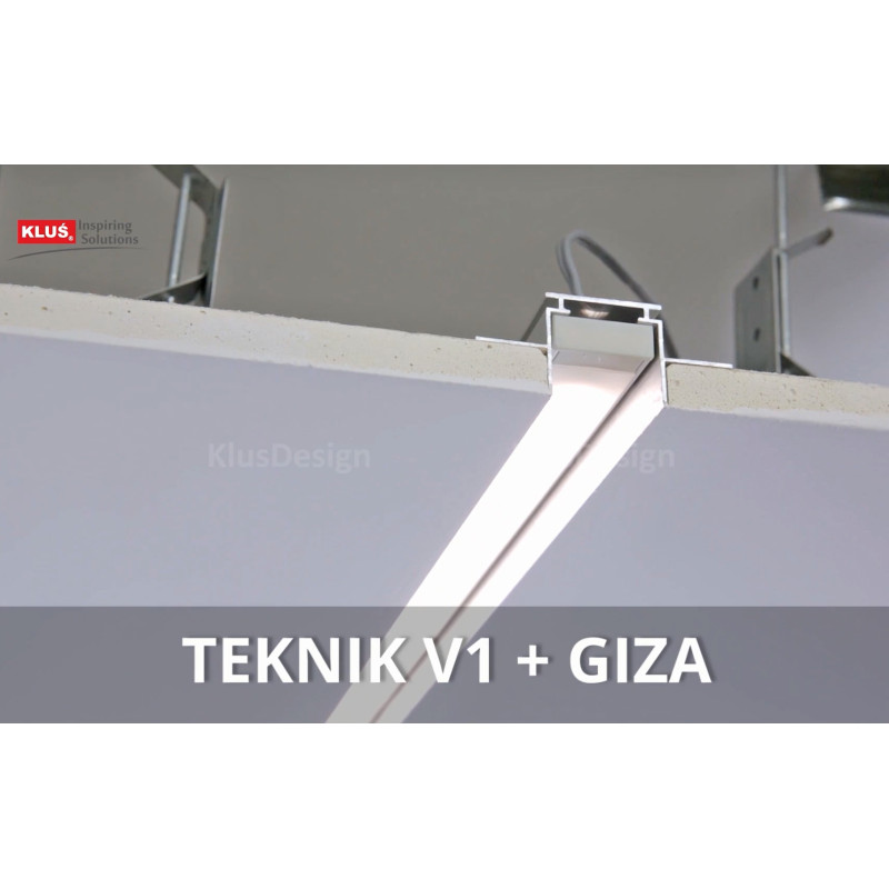 LED-профиль врезной TEKNIK, не анодированный алюминий, длина 2 метра, рассеиватель отдельно