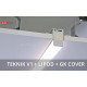 LED-профиль врезной TEKNIK, не анодированный алюминий, длина 2 метра, рассеиватель отдельно