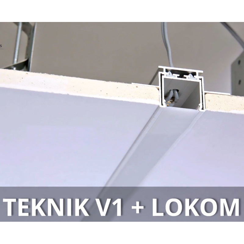 LED-профиль врезной TEKNIK, не анодированный алюминий, длина 2 метра, рассеиватель отдельно