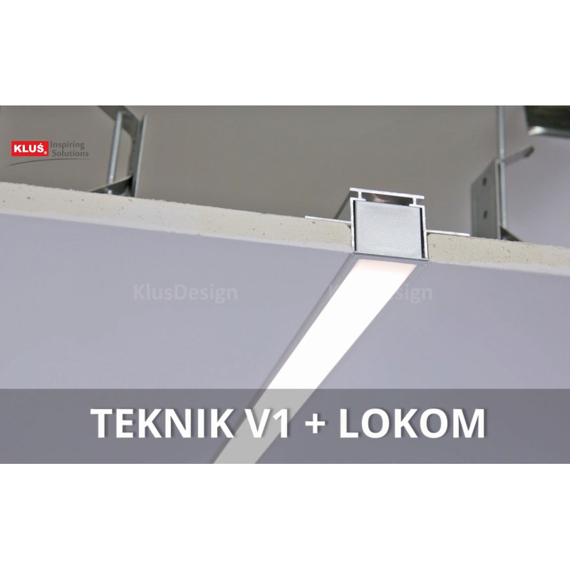 LED-профиль врезной TEKNIK, не анодированный алюминий, длина 2 метра, рассеиватель отдельно