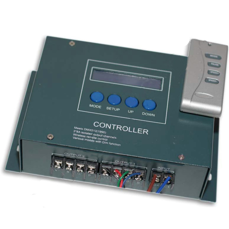 WC3-24 DMX контроллер, 12-24VDC, 8A, 3 канала, 162х123х53мм, вес 1 кг, FTC (КНР)