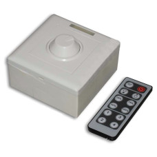 Діммер ручний + ІЧ пульт ДК, 12VDC, 8A, 1 зона, 1 канал, 85x85x50мм, FTC (КНР)