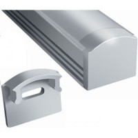 ЗП-12 - Торцевая заглушка для LED профиля серии ЛП высотой 12мм, без отверстия, цвет - серый