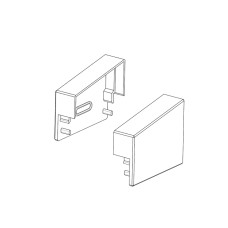 ЗСТП - Правая торцевая пластиковая заглушка "трапеция" для LED профиля серии ЛС, цвет - серый