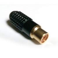 AC-FR-35A - Разъем RCA, кабельное гнездо на кабель до 5 мм, позолоченные контакты, корпус алюминий