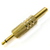 AC-MR-314S - Jack 3.5 мм моно штекер, корпус - позолота, позолочені контакти, покриття-золото